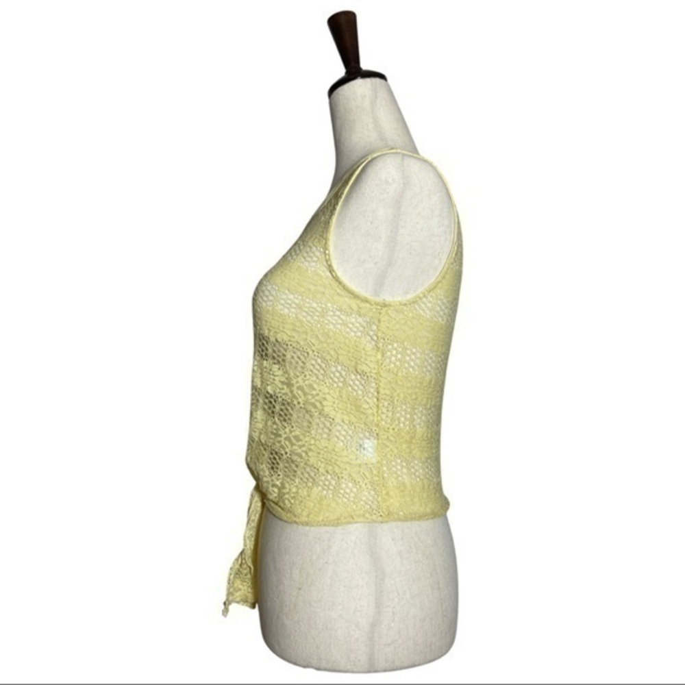Chloe K • Yellow Floral Lace Tie Front Tank Top XS ASO Beth Greene - Picture 3 of 7